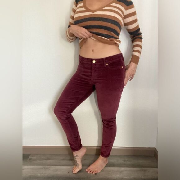 True Religion Corduroy Pants 31 Waist Wine Burgundy Stretchy Chic - Picture 1 of 12